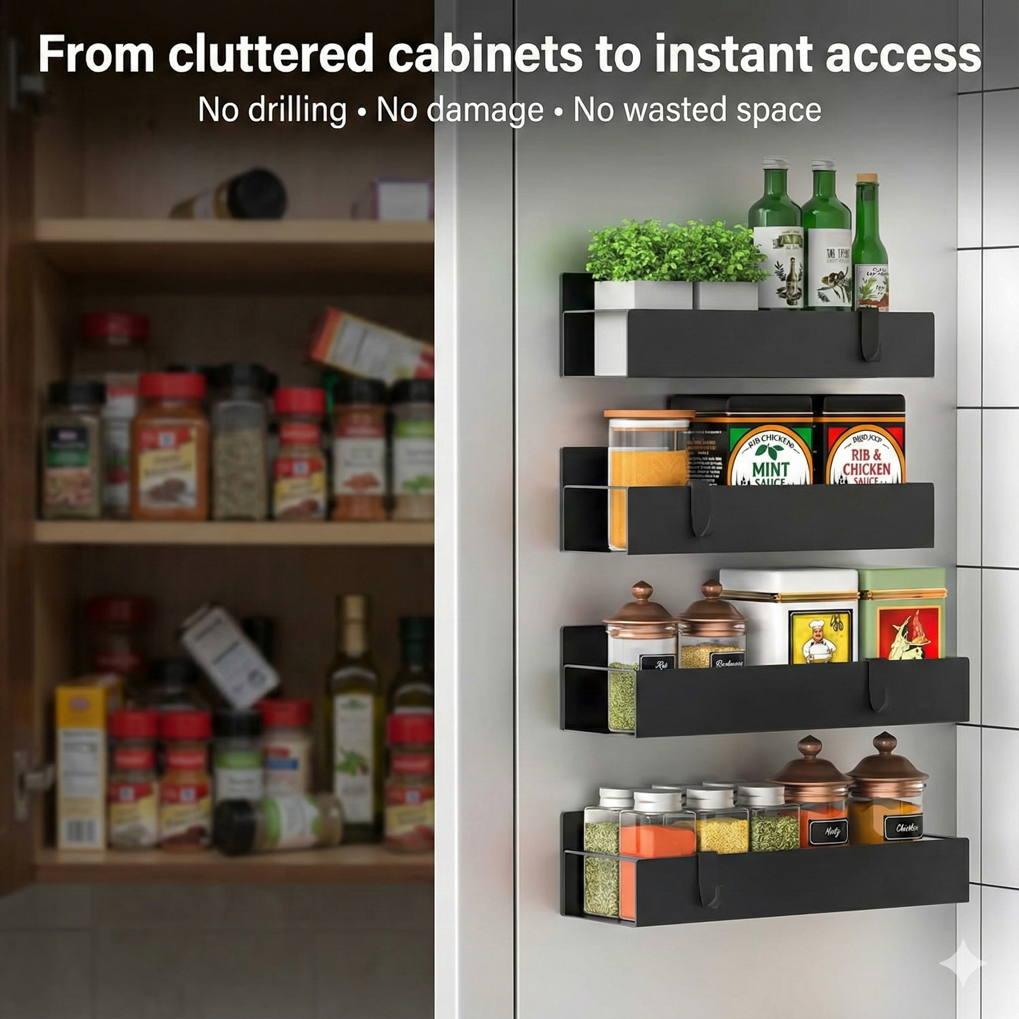 SnapNest® Magnetic Kitchen Organizer (4-Piece Set)